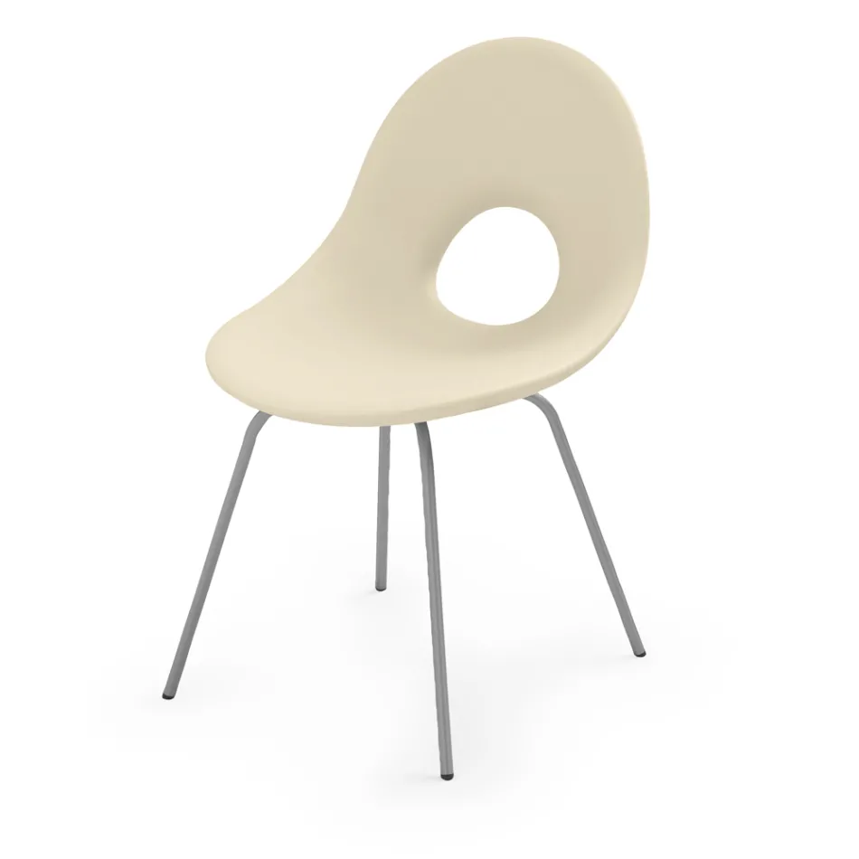 Garden Chair in Polyethylene and Aluminium Base Made in Italy - Ashley Viadurini