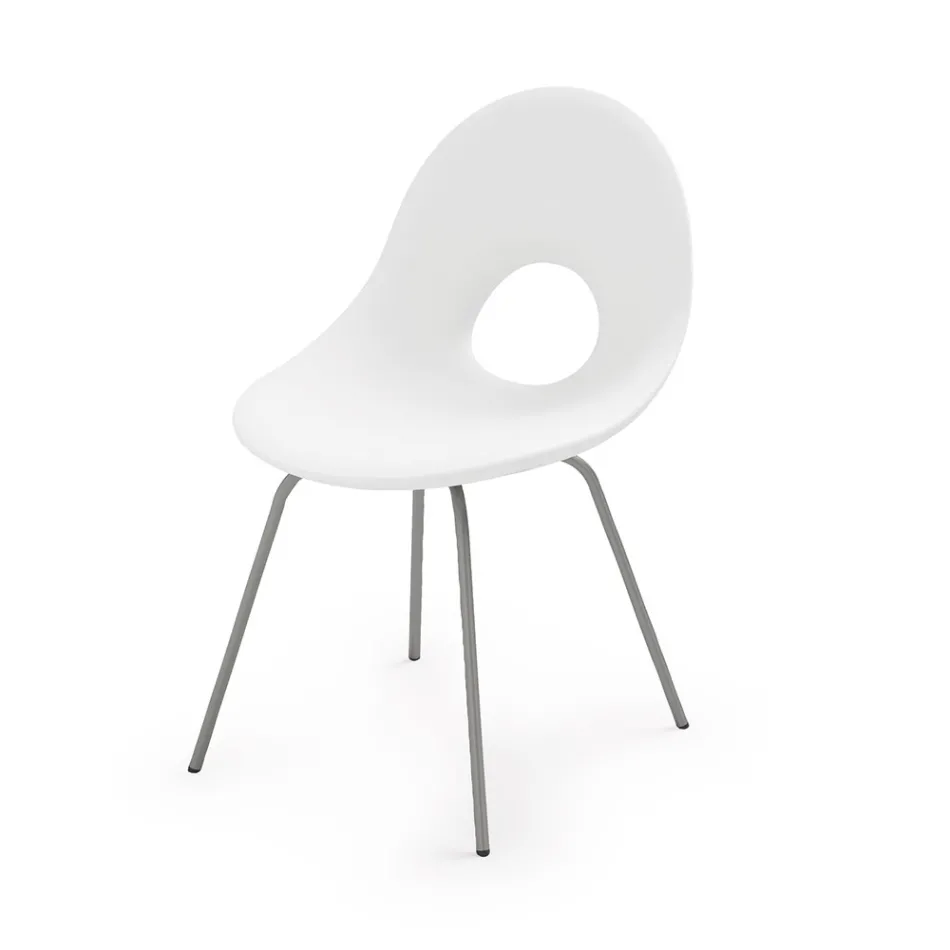 Garden Chair in Polyethylene and Aluminium Base Made in Italy - Ashley Viadurini