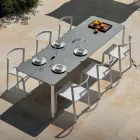 Garden Chair in Textilene and Aluminium Base Made in Italy - Milanka Viadurini