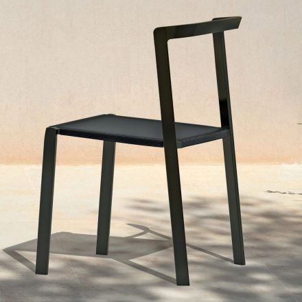 Garden Chair in Textilene and Aluminium Base Made in Italy - Milanka Viadurini