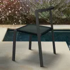 Garden Chair in Textilene and Aluminium Base Made in Italy - Milanka Viadurini