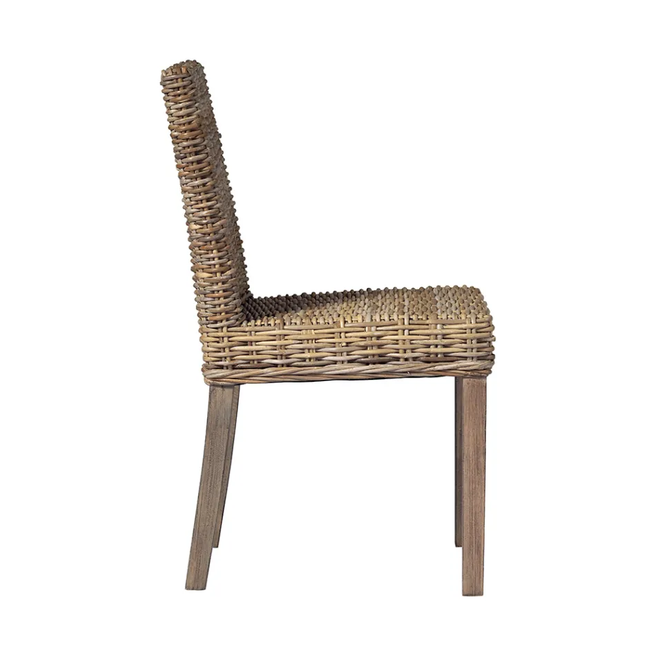 Garden Chair Made of Wood and Fibre in Grey Kubu - Bosco Viadurini