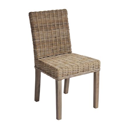 Garden Chair Made of Wood and Fibre in Grey Kubu - Bosco Viadurini