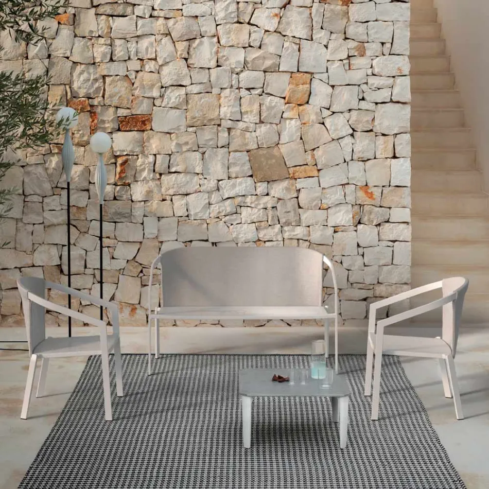 Garden Chair Structure in Painted Aluminium Made in Italy - Jouve Viadurini