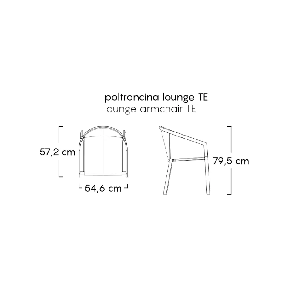 Garden Chair Structure in Painted Aluminium Made in Italy - Jouve Viadurini