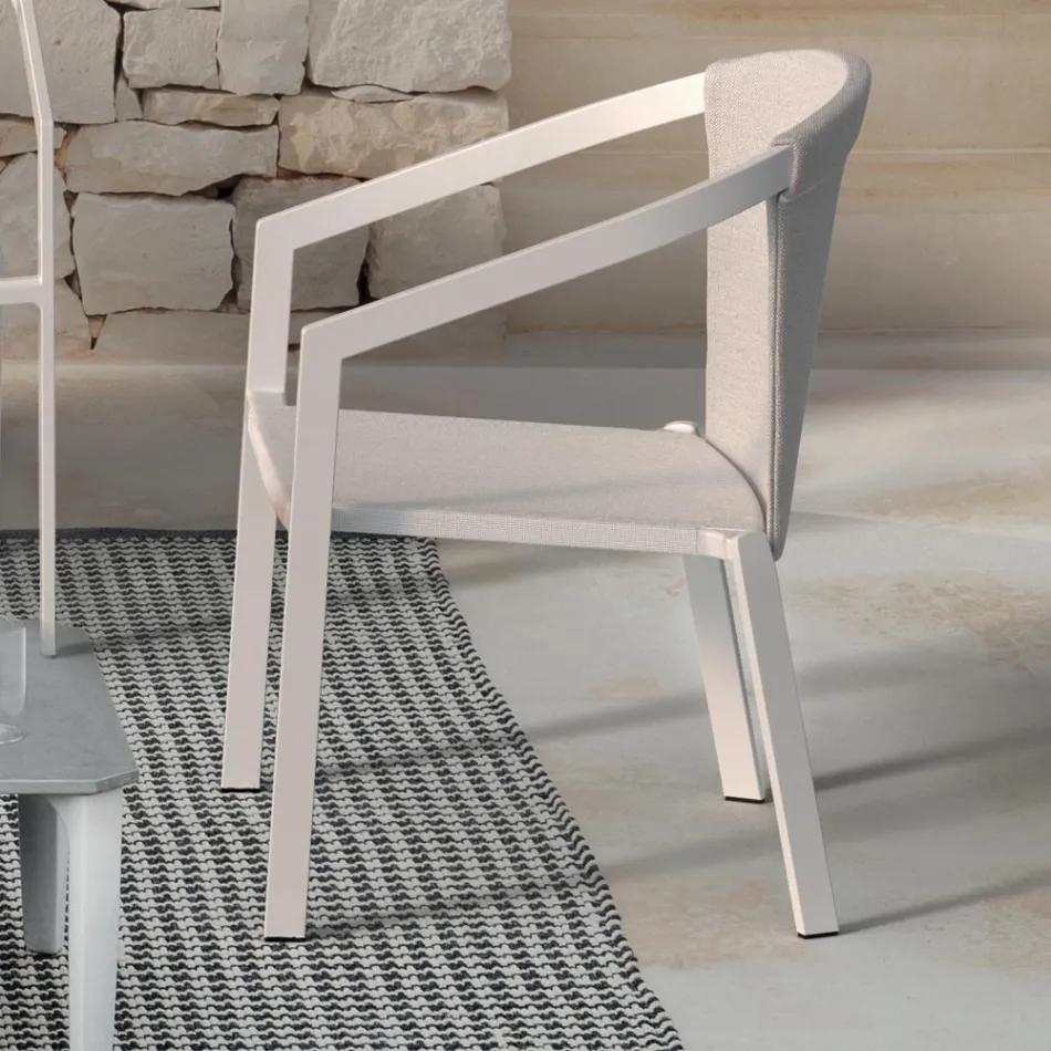 Garden Chair Structure in Painted Aluminium Made in Italy - Jouve Viadurini