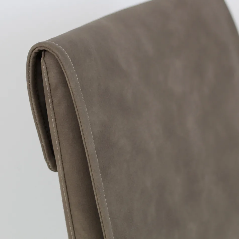 Indoor Chair with High Backrest in Faux Leather Made in Italy - Cleto Viadurini