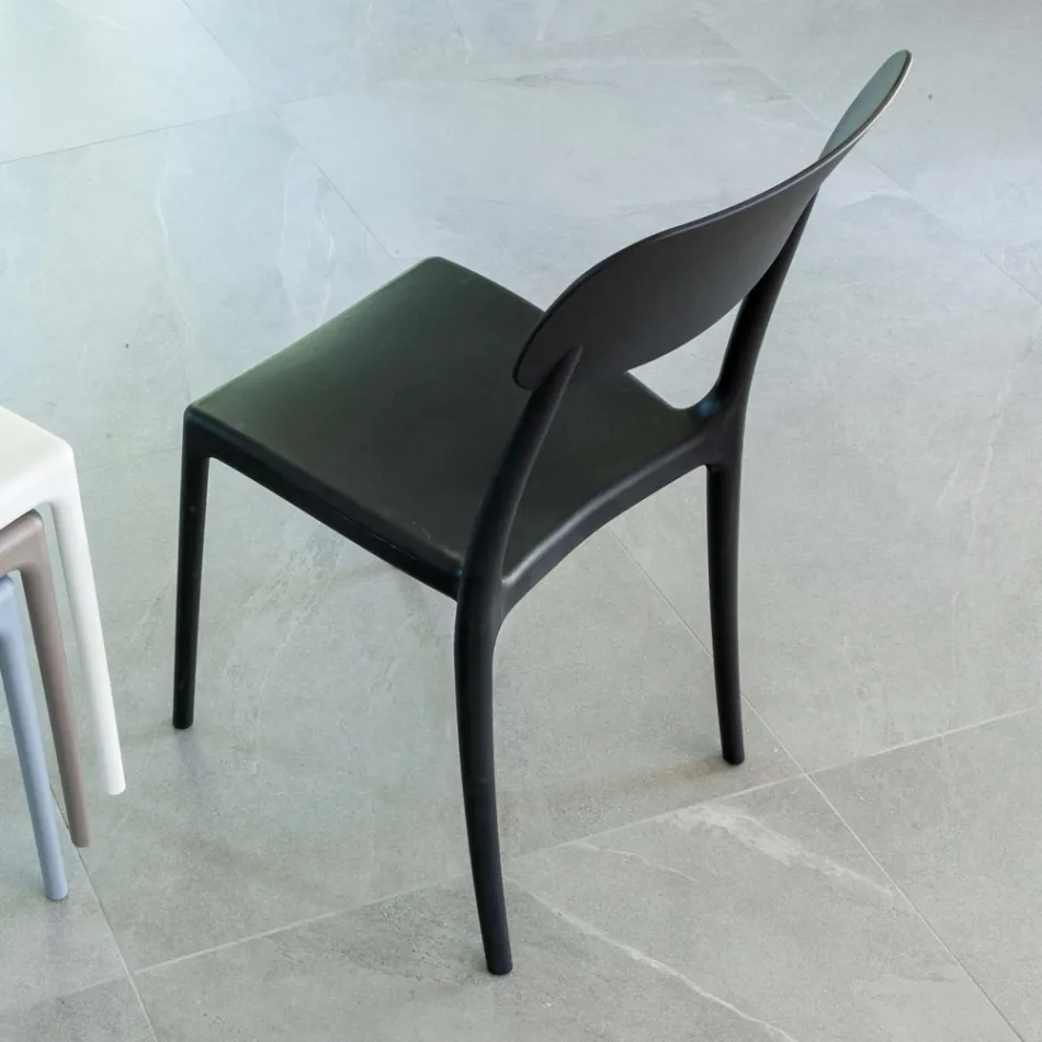 Indoor and Outdoor Stackable Chair in Polypropylene of Different Colours - Garima Viadurini