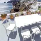 Indoor and Outdoor Stackable Chair in Reinforced Resin with Fiberglass - Naira Viadurini