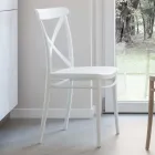 Indoor and Outdoor Stackable Chair in Reinforced Resin with Fiberglass - Naira Viadurini