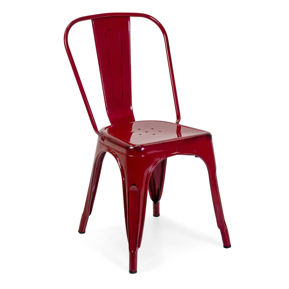 Indoor and Outdoor Chair Made of Iron in Different Colours - Stationery Viadurini