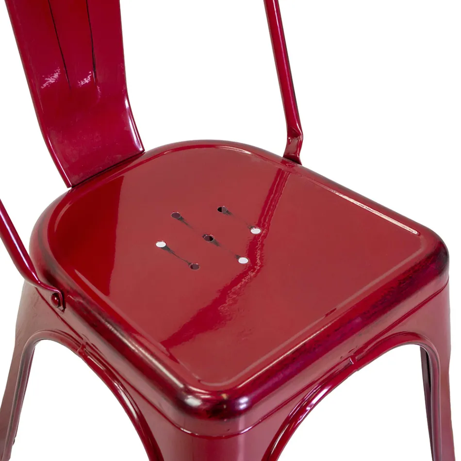 Indoor and Outdoor Chair Made of Iron in Different Colours - Stationery Viadurini