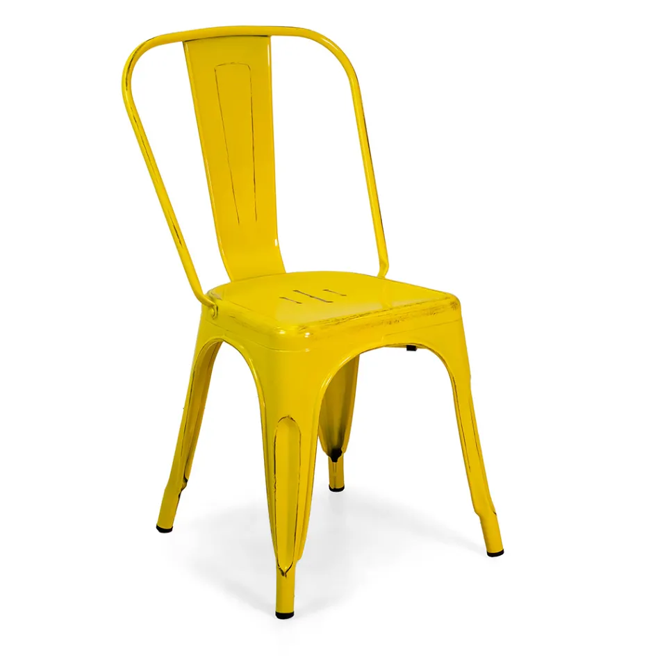 Indoor and Outdoor Chair Made of Iron in Different Colours - Stationery Viadurini