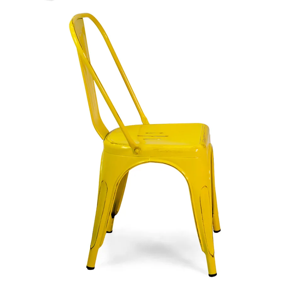Indoor and Outdoor Chair Made of Iron in Different Colours - Stationery Viadurini