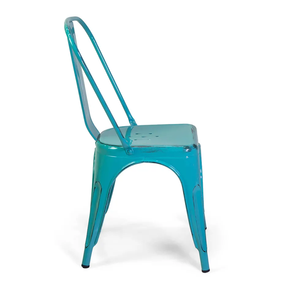 Indoor and Outdoor Chair Made of Iron in Different Colours - Stationery Viadurini