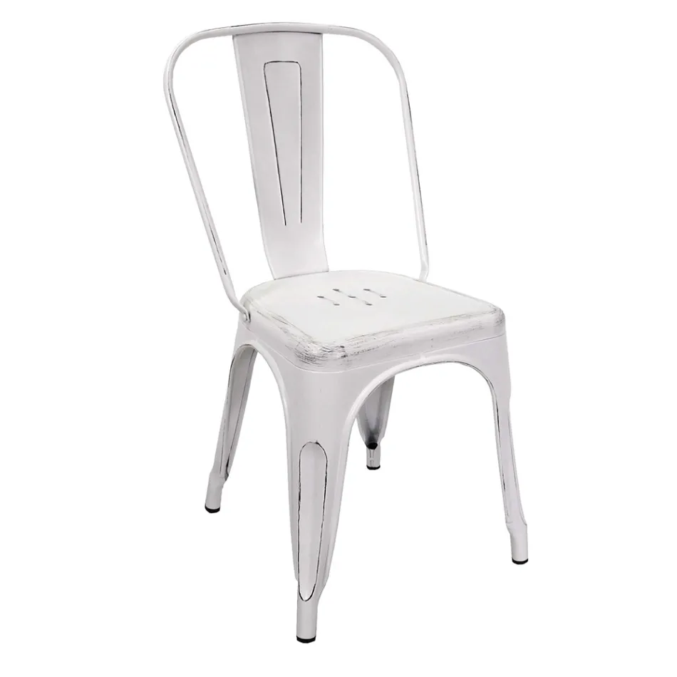 Indoor and Outdoor Chair Made of Iron in Different Colours - Stationery Viadurini