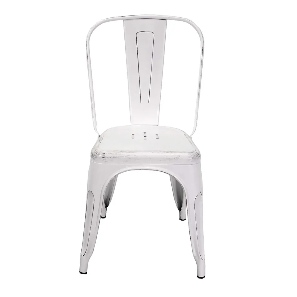 Indoor and Outdoor Chair Made of Iron in Different Colours - Stationery Viadurini