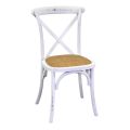 Stackable Indoor Chair in Birch Wood and Rattan Seat - Barriera