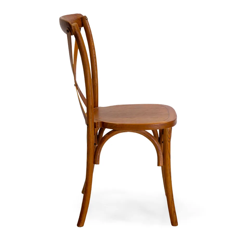 Stackable Indoor Chair in Elm Wood - Barriera Viadurini