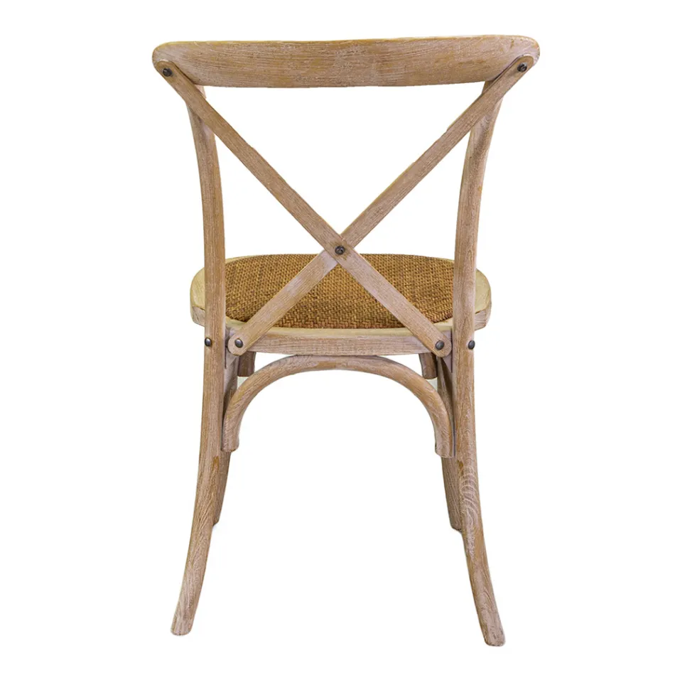 Stackable Indoor Chair in Elm Wood - Barriera Viadurini