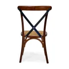 Stackable Indoor Chair in Oak Wood and Rattan Seat - Barriera Viadurini