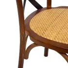Stackable Indoor Chair in Oak Wood and Rattan Seat - Barriera Viadurini