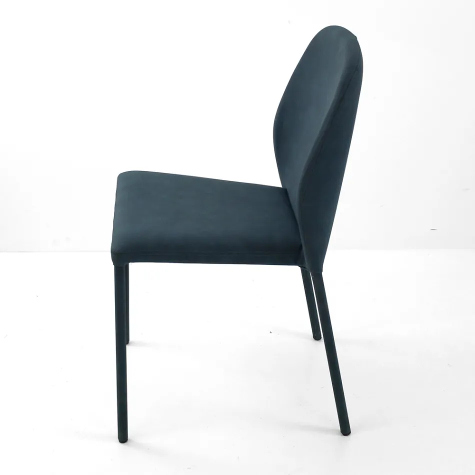 Dining Chair Fully Upholstered in Faux Leather Made in Italy - Eloi Viadurini