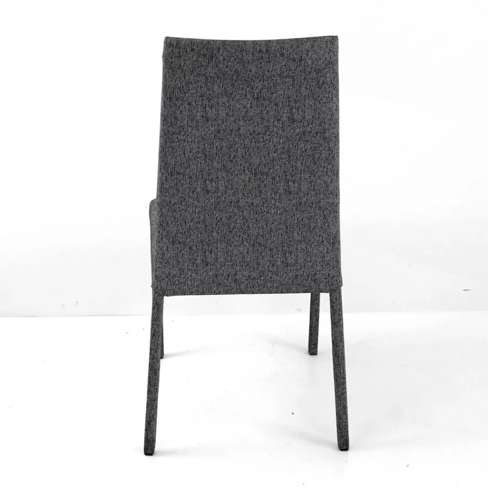 Dining Chair Fully Upholstered in Fabric Made in Italy - Roslin Viadurini