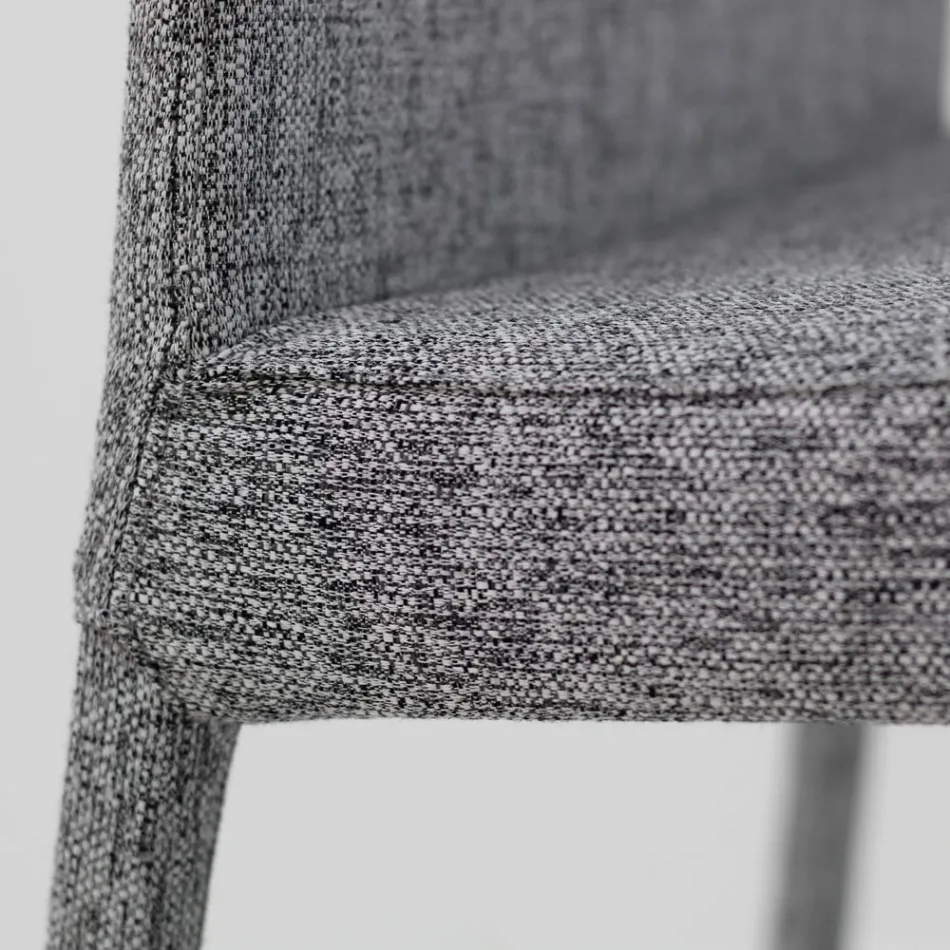 Dining Chair Fully Upholstered in Fabric Made in Italy - Roslin Viadurini