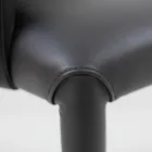 Dining Chair with Armrests Upholstered in Black Leather Made in Italy - Meyer Viadurini