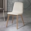 Dining Chair with Fabric Seat and Ash Structure - Aisha