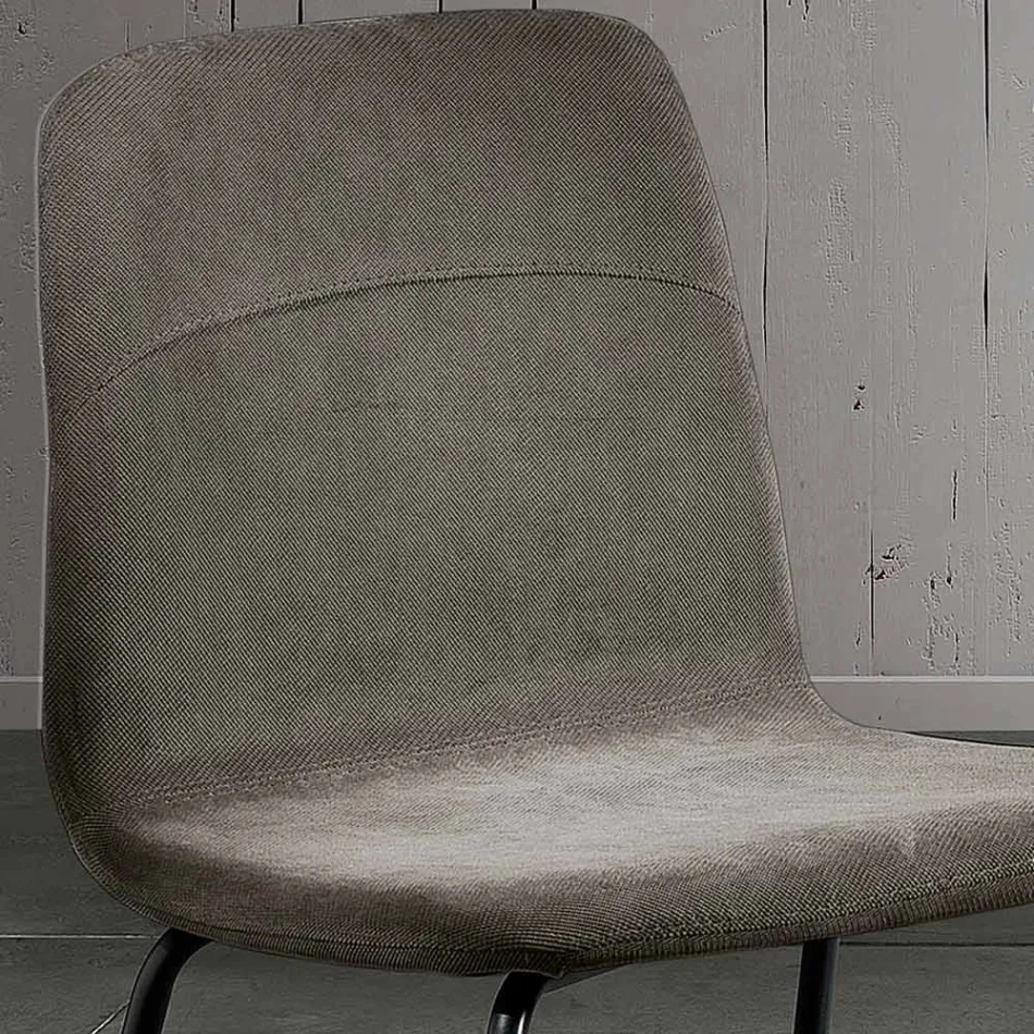 Dining Chair with Fabric Seat and Metal Structure - Aisha Viadurini