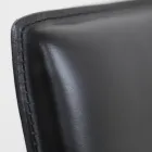 Dining Chair with Corten Structure and Leather Seat Made in Italy - Orietta Viadurini