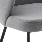 Dining Chair with Metal Structure and Velvet Seat Made in Italy - Rodino Viadurini