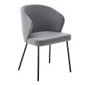 Dining Chair with Metal Structure and Velvet Seat Made in Italy - Rodino