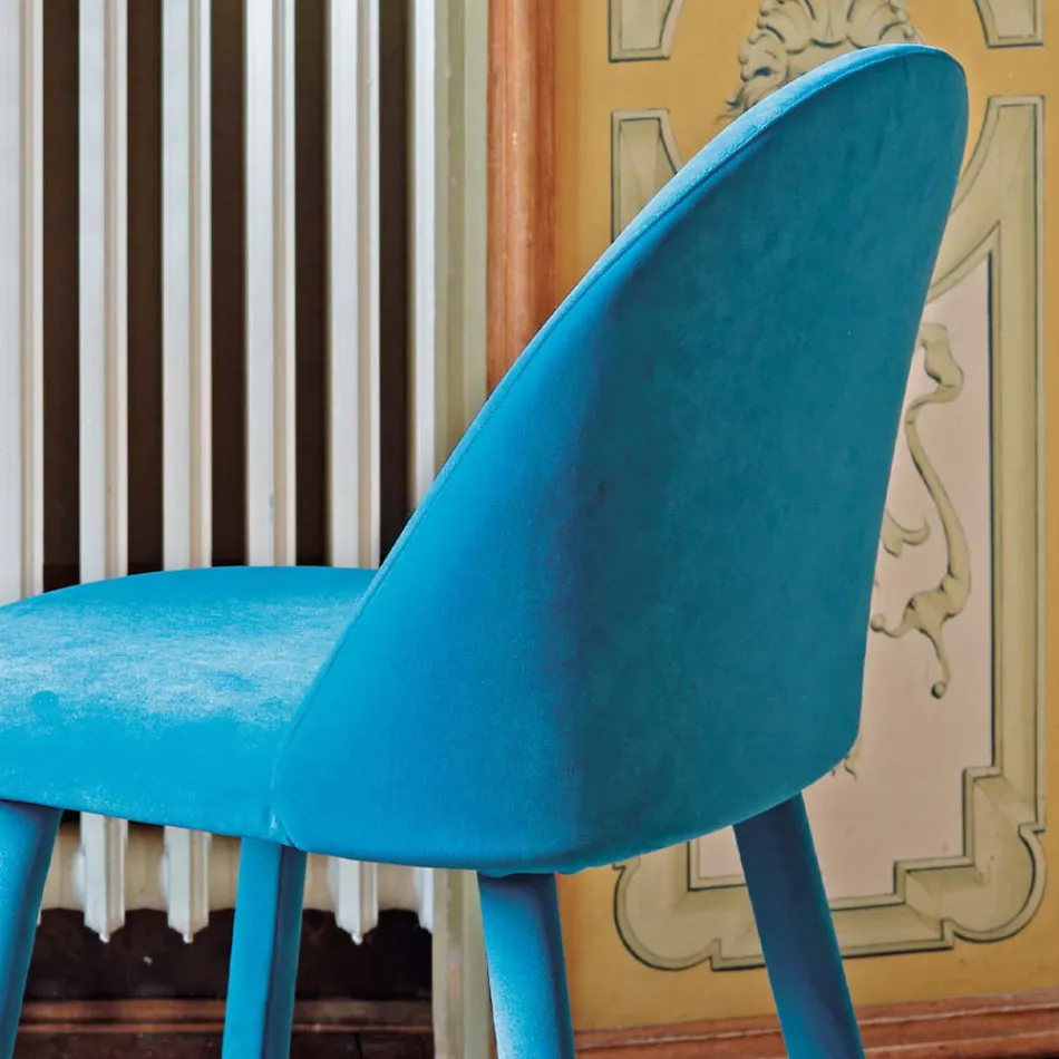 Design Dining Chair Covered in Washable Fabric Made in Italy - Trilly Viadurini