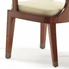 Design upholstered dining chair in smooth wood, L51xP53cm, Nicole Viadurini
