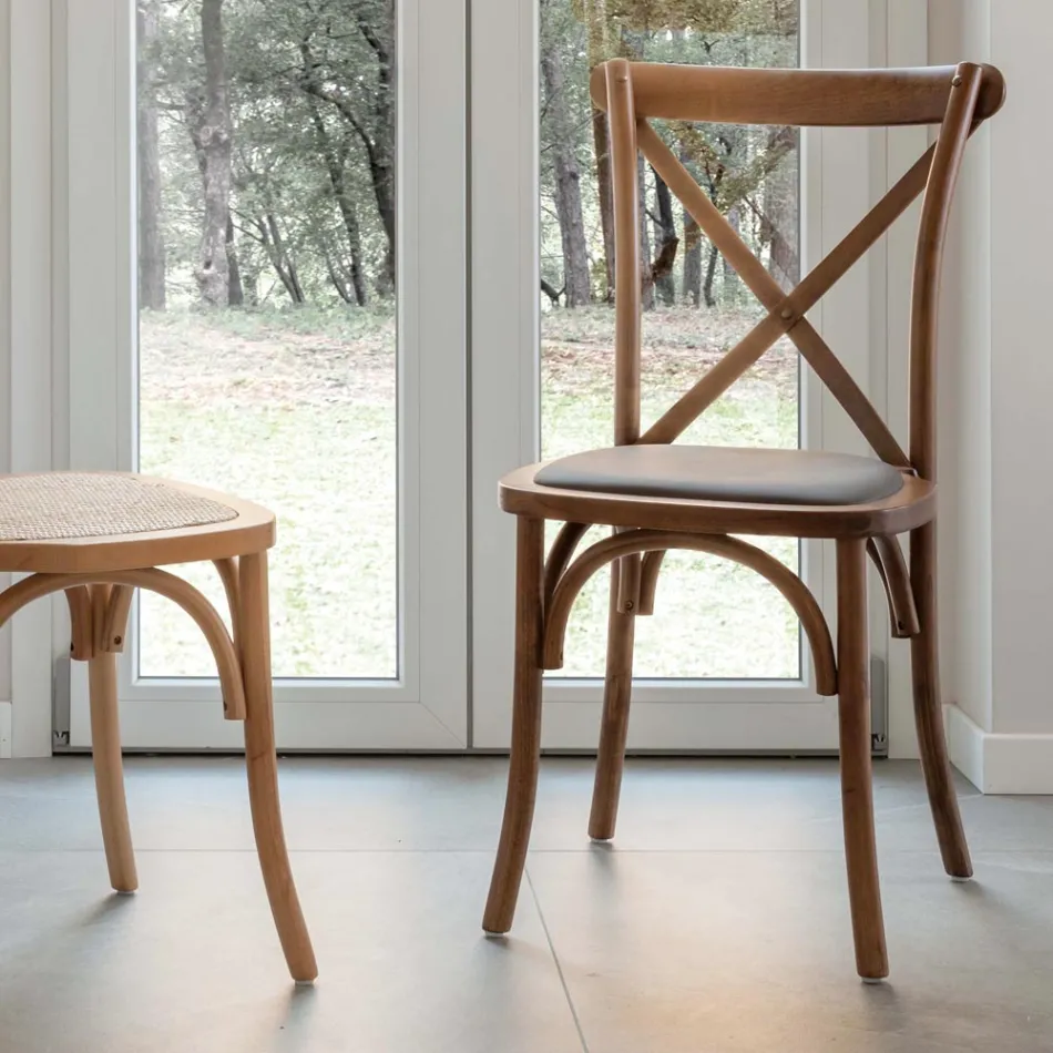 Dining Chair in European Beech in Different Finishes - Inay Viadurini