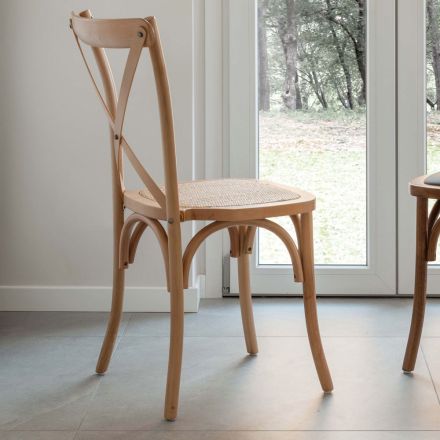 Dining Chair in European Beech in Different Finishes - Inay Viadurini