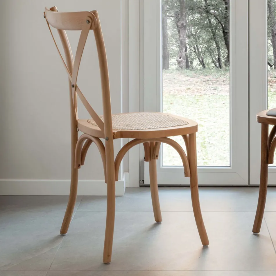 Dining Chair in European Beech in Different Finishes - Inay Viadurini