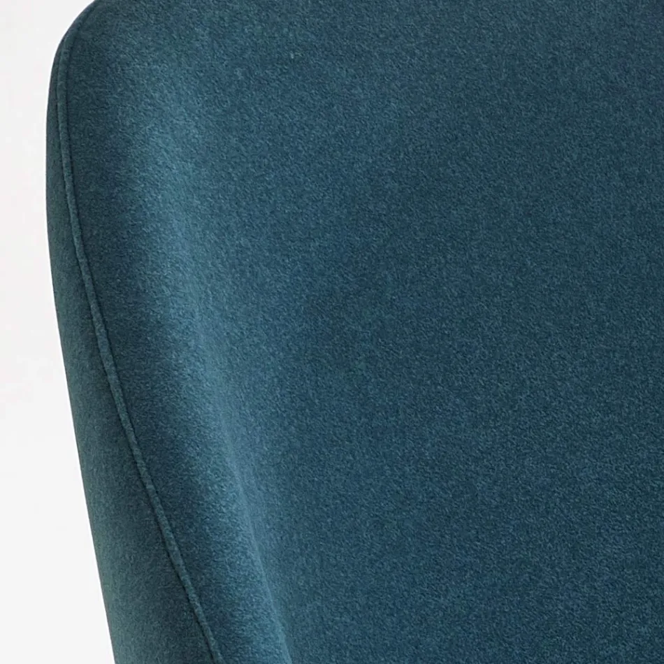 Wooden Dining Chair with Bottle Green Velvet Seat Made in Italy - Eddard Viadurini