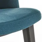 Wooden Dining Chair with Bottle Green Velvet Seat Made in Italy - Eddard Viadurini