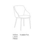 Metal Dining Chair Covered in Microfiber Made in Italy - Suzanne Viadurini