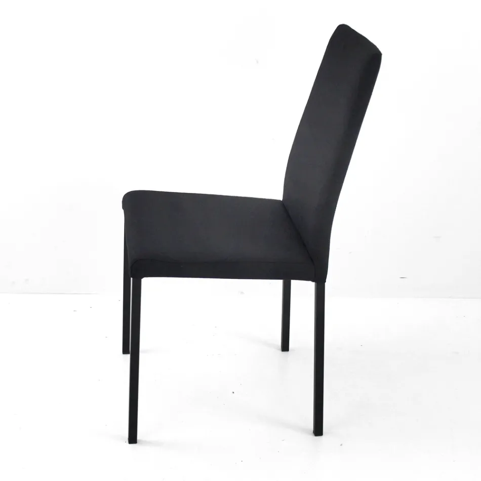 Fabric Dining Chair with High Backrest Made in Italy - Orietta Viadurini