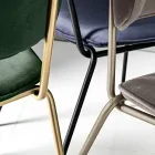 Dining Chair in Fabric of 2 Different Finishes Made in Italy - Sanemi Viadurini