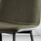 Dining Chair in Vulcano Fabric and Metal Legs Made in Italy - Amane Viadurini
