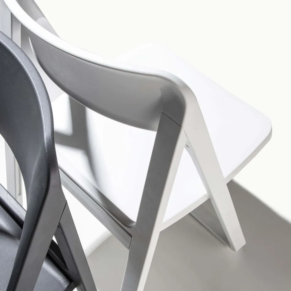 Folding Dining Chair in Colored Polypropylene, 4 Pieces - Eliana Viadurini