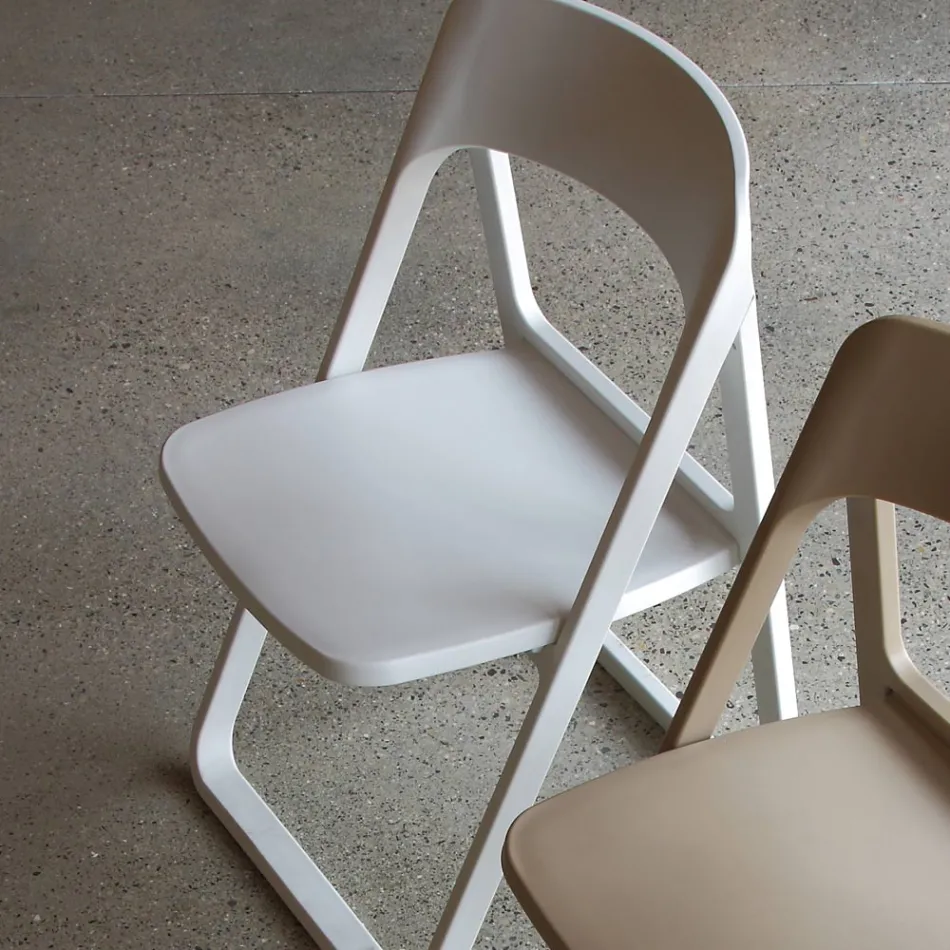 Folding Dining Chair in Colored Polypropylene, 4 Pieces - Eliana Viadurini
