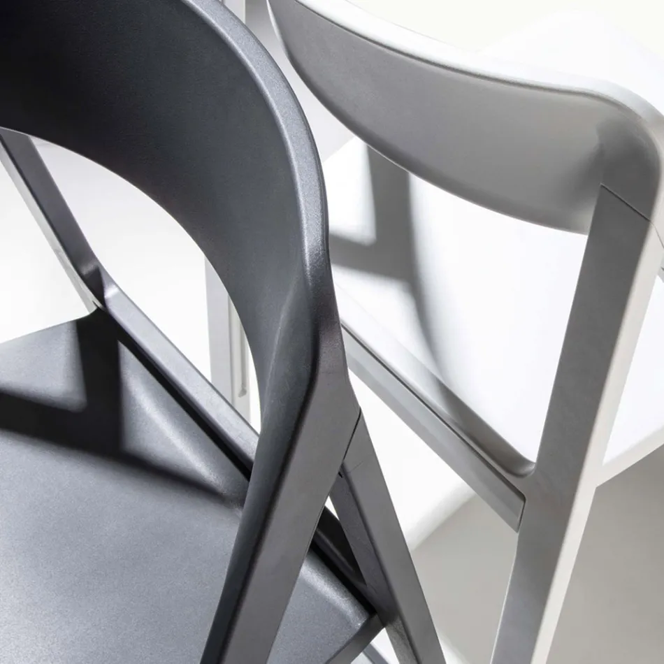 Folding Dining Chair in Colored Polypropylene, 4 Pieces - Eliana Viadurini