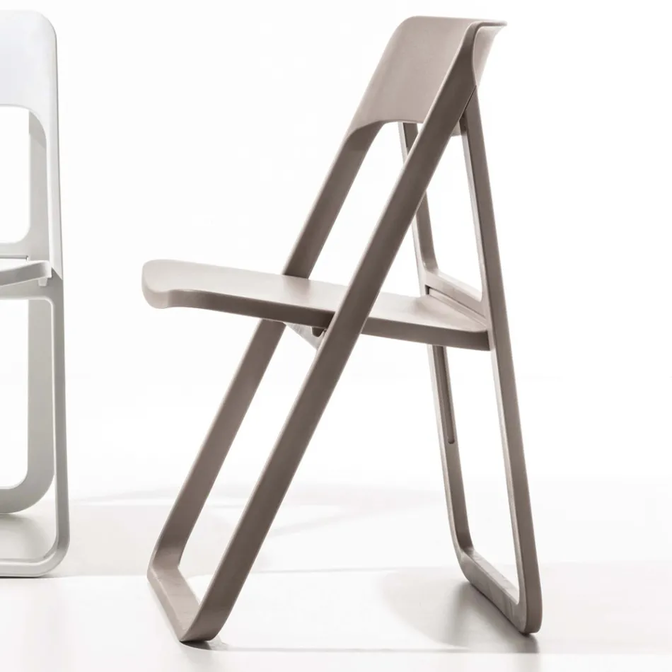 Folding Dining Chair in Colored Polypropylene, 4 Pieces - Eliana Viadurini